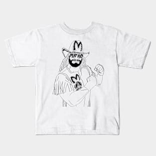 Macho Man Line art Kids T-Shirt